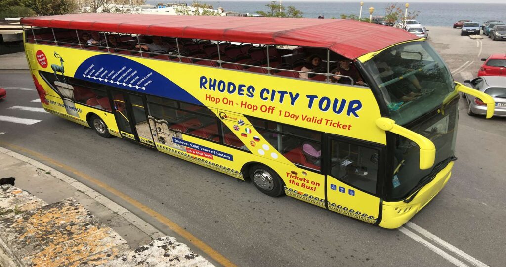 Explore the city of Rhodes with the Open Top Bus – All day Ticket ...